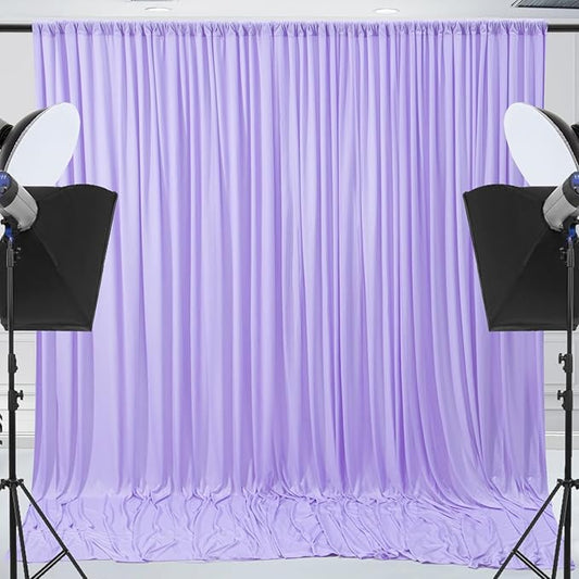 10x10ft Wrinkle Free Lavender Backdrop Curtain for Parties Soft Fabric Drapes Wedding Curtain Backdrop for Birthday Party Decorations Background for Photography 5x10ft,2 Panels