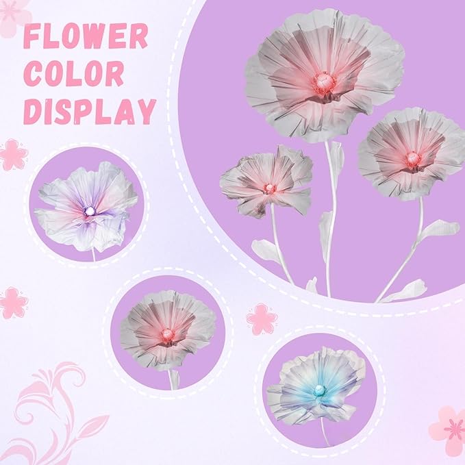 Giant Flowers for Decoration, 5.58 ft Artificial Silk Flower for Wedding Birthday Baby Shower Christmas Party Banquet Background Decor, Home Décor Backdrop Hotel Shop Display Props, Grey Pink