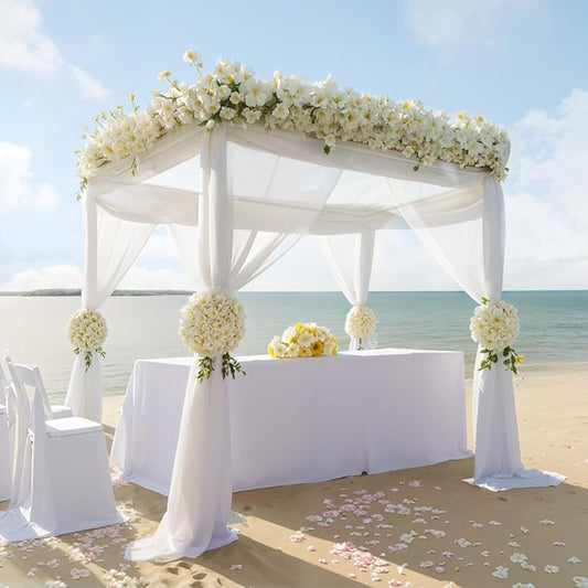 EMART 10ft Square Backdrop Stand Heavy Duty, Pipe and Drape Photo Background Support Kit, Adjustable Metal Frame with Flat Base for Wedding Birthday Party Decorations