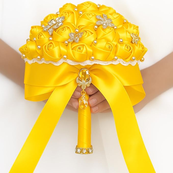 KINGLAKE Maize Yellow Satin Ribbon – 1 1/2'' x 100 Yards Polyester Golden Yellow Ribbon for Gift Wrapping, Wedding & Baby Shower Decoration, DIY Crafts, Sunflowers Floral Bouquets, Wreath Bows