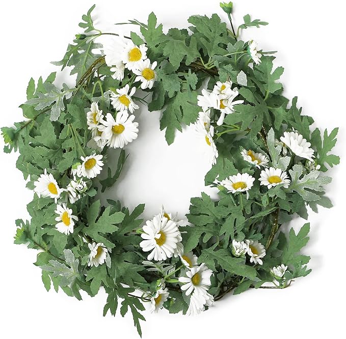 SOMYTING Artificial Daisy Garland Decorative Fake Flower Vine Hanging 5.6Ft Silk Flower Greenery for Home Garden Outdoor Ceremony Wedding Arch Floral Decor