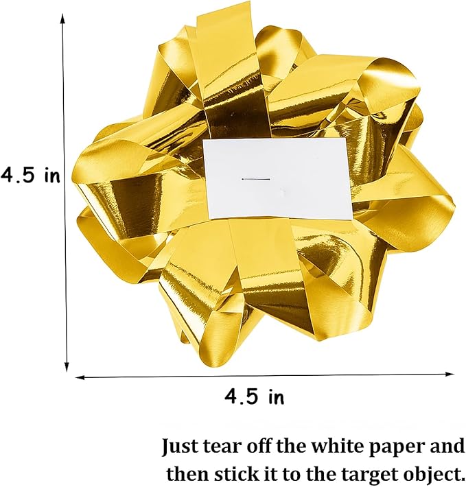 CHOIEO 15 Pcs Gift Bows Assortment, Decor for Christmas, Birthdays, Weddings, Holiday Embellishments, Presents, Wrapping Paper, Anniversaries, Baby Showers, Bridal Showers, Hanukkah (Gold)