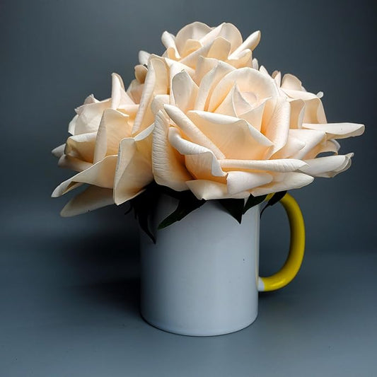 Artificial flower real touch roses feel and look realistic fake roses with short stems, suitable for gift, for wife girlfriend mom friends, Indoor home table,cake, hotel, car decoration (orange pink)