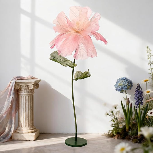 Large Artificial Flowers, 5.58ft Giant Standing Poppy Decorations, Handcrafted Huge Flowers for Wedding, Garden, Hotel, Office, Art Gallery, Photography Props & Shop Window Display (1, Pink)