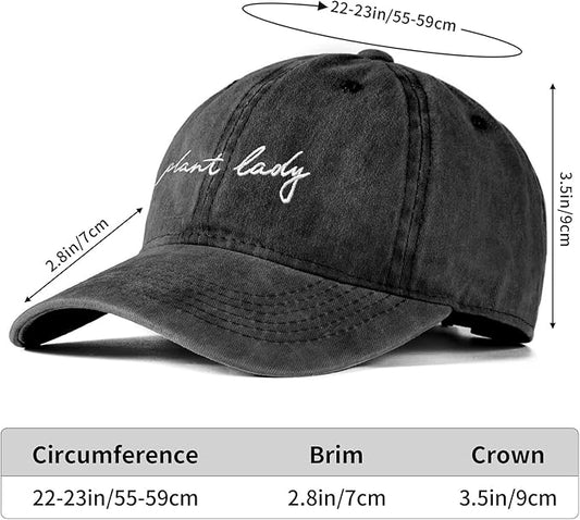 Cute Flower Hat, Elegant Floral Embroidered Adjustable Baseball Cap for Men Women, Gifts for Flower Lovers, Black