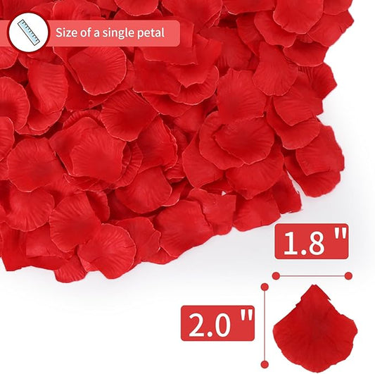 3300 PCS Artificial Fake Rose Petals,Flower Petals,Romantic Nightfor Her/Him Set,Wedding, Engagement, Party, in Bulk Flower Decorations(Red)
