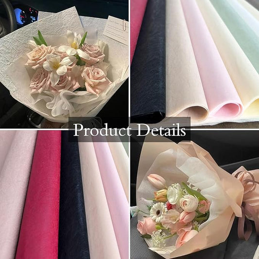LLBWKC 40 Sheets Flower Wrapping Papers, Korean Cotton Wrapping Flower Paper, Non-Woven Floral Wrapping Paper, Waterproof Flower Bouquet Wrapping Papers for Florist Supplies, Gift Packaging 18x23 in