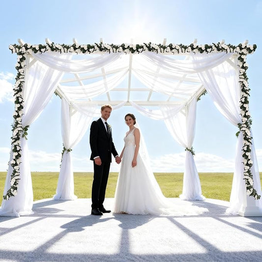 10 Pcs 82FT Flower Garland, Artificial Rose Garland Flowers Plants Fake Flower Hanging Rose Ivy, Birthday Party Valentine's Day Wedding Wall Arch Decor(White)