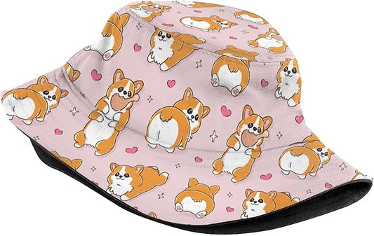 Bucket Hat for Women Men, Summer Print Hat Travel Packable Sun Cap Outdoor Hat for Women and Men