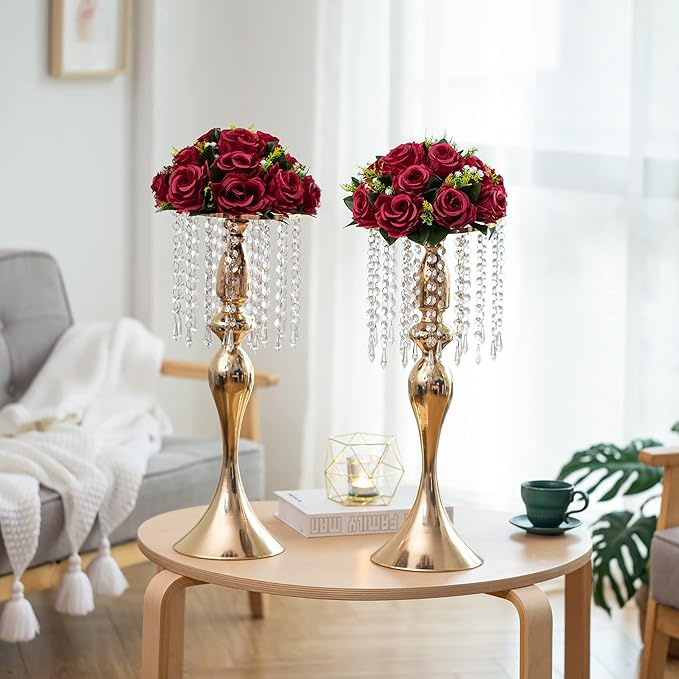Flower Centerpieces for Wedding Tables: Wedding Table Decorations Burgundy Flower Balls Centerpieces for Engagement Cerebration Party Center Pieces 10 Packs