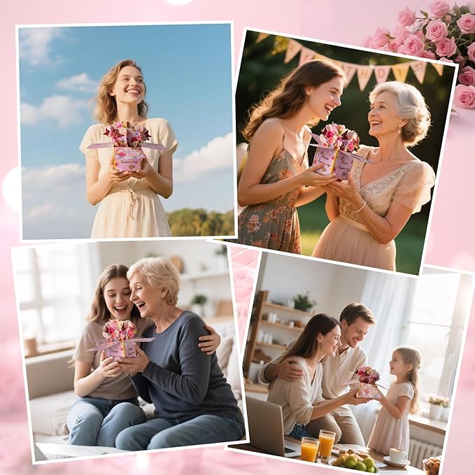 3D Anniversary Pop Up Cards with Music, Romantic LED Light 3D Flower Gift Box, Handmade Foldable Greeting Cards Box with Envelope for Anniversary,Festivals & Special Occasions