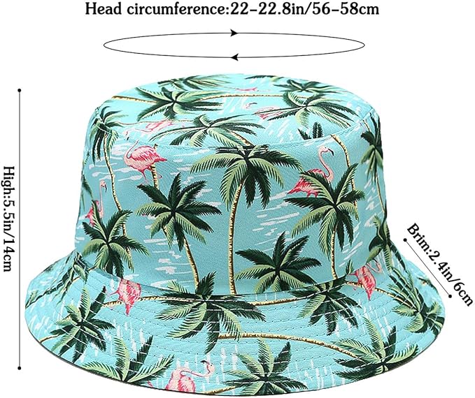 Malaxlx Unisex Bucket Hat Beach Sun Hat Aesthetic Fishing Hat for Men Women Teens, Reversible Double-Side-Wear