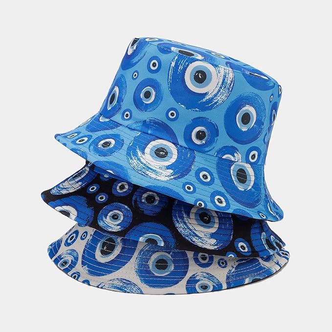 Quanhaigou Bucket Hat for Men Women,Packable Reversible Printed Sun Hats,Fisherman Outdoor Summer Travel Hiking Beach Caps