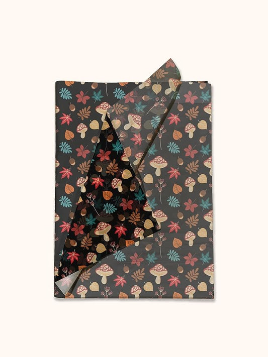 Fall Medley Printed Tissue Paper for Gift Bags or Boxes and Wrapping - Autumn Mushrooms Bulk Decorative Art Tissue Paper for Packaging and Gifting | 24 Sheets 20" x 30"