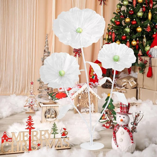 White Giant Flowers - 5.58ft Huge Floral Decorations Silk Durable Large Flowers for Christmas Wedding Classroom Decoration Birthday Party Baby Shower Beautify Room-White