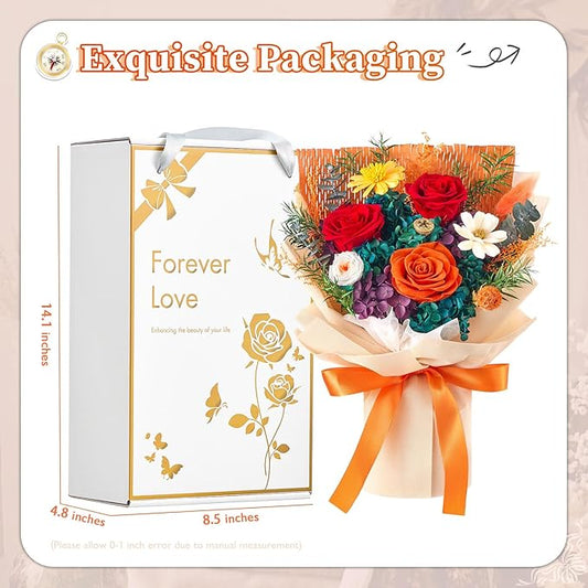 Flowers for Delivery Prime Forever Flowers Preserved Roses Bouquets Purple Flower Birthday Gifts for Women Valentine's Day Mothers Day Graduation