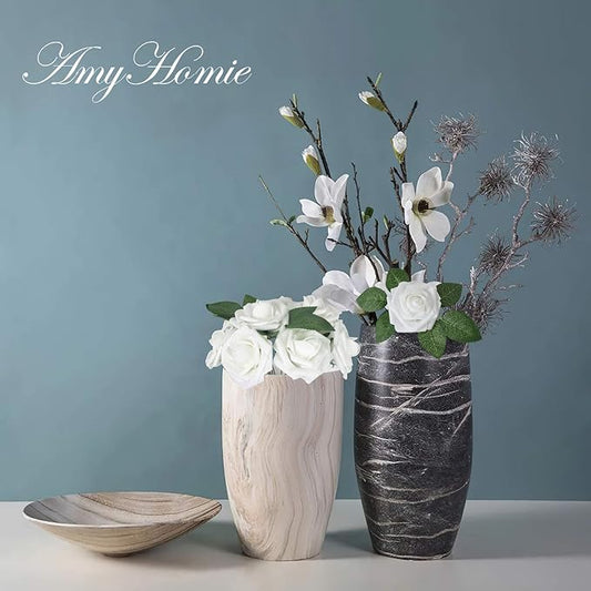 AmyHomie Artificial Flower 50pcs Real Looking Fake Roses w/Stem for DIY Wedding Bouquets Centerpieces Arrangements Party Baby Shower Valentines Day Christmas Tree Decorations