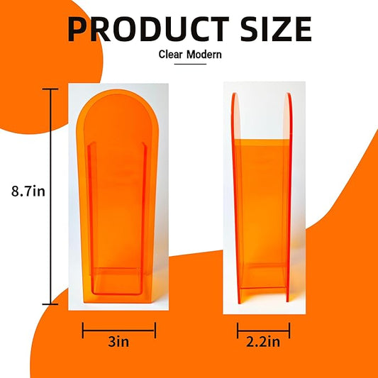 Acrylic Vase Creative Gifts Minimalist Design Wedding Centerpiece Home Office Decor Elegant Floral Display Stand(Not Including Flowers) (Full-Orange, 1PCS)