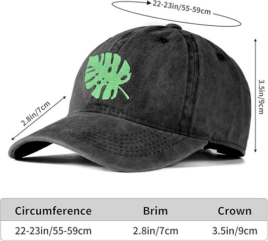 Cute Flower Hat, Elegant Floral Embroidered Adjustable Baseball Cap for Men Women, Gifts for Flower Lovers, Black