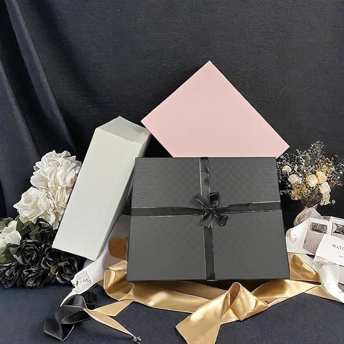 YINUOYOUJIA Large Gift Box with lid 16.5x13x5.5 inches,White Boxes for Presents,Birthday,Valentine's Day,Mother's Day,Christmas,Anniversary.