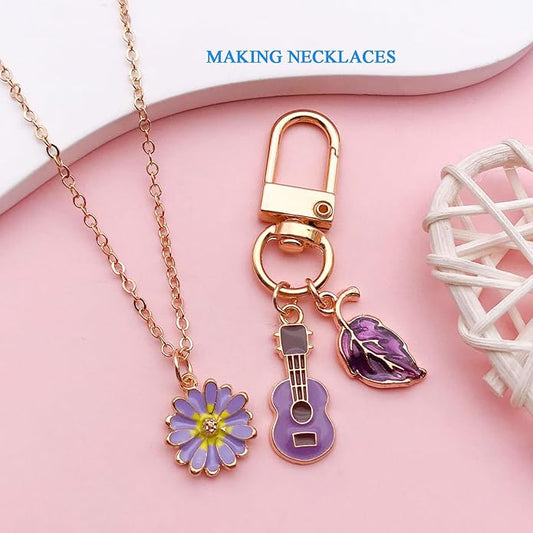 60pcs15 Types Flower Charms For Jewelry Making Enamel Flower Charms For Necklace Bracelet Earring for Gift that Office, Travel & DIY Creators