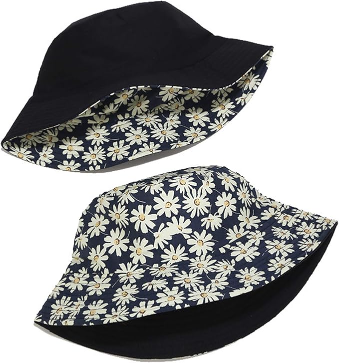 Mashiaoyi Unisex Print Double-Side-Wear Reversible Bucket Hat
