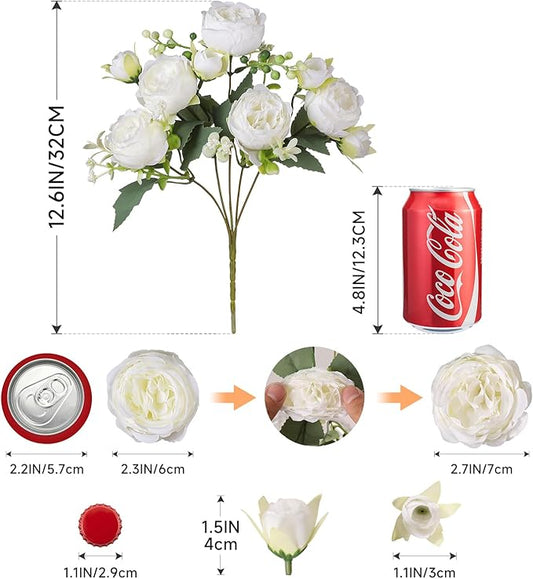Luyue 2 Packs Peonies Artificial Flowers Vintage Faux Peony Bouquet Fake Flower for Vase Silk Floral Arrangements for Table Centerpiece Wedding Decoration Indoor Home Decor
