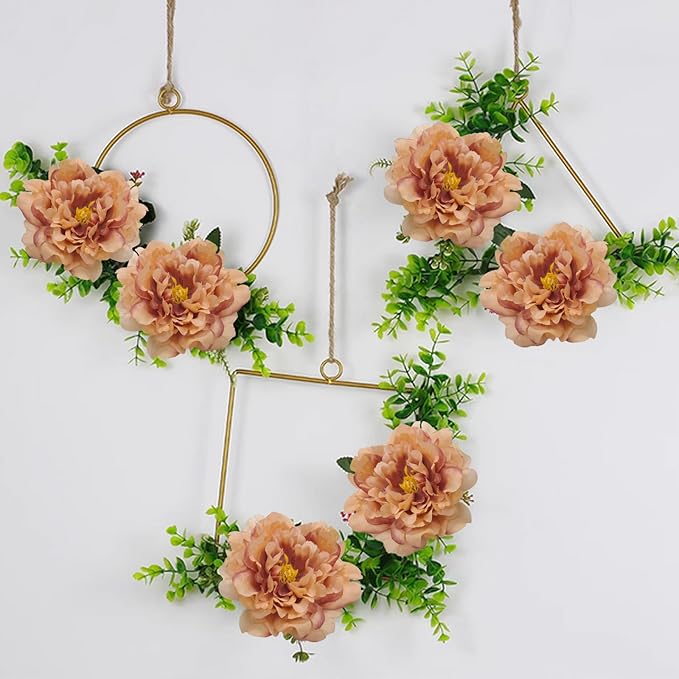 20pcs 5" Artificial Flower Peonies, Silk Peonies with 6" Stems, Flowers Suitable for Wedding Bouquets, Home Party Decoration (Caramel Colour)