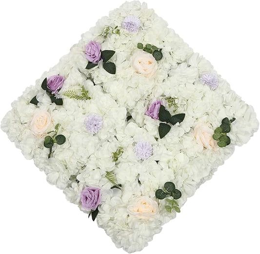 Gdrasuya10 12PCS Artificial Flower Wall Panel Wedding Backdrop Event Party Photography Flower Wall Background Realistic Flower Wall Backdrop Faux Floral Wall Decor