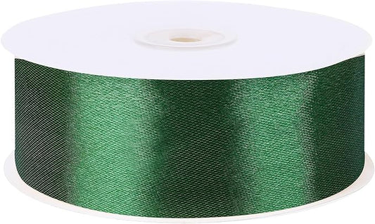 Dark Green Ribbon 60 Yards 1 1/2 Inch Emerald Green Satin Christmas Ribbon for Gift Wrapping Crafts Flower Bouquet Wedding Christmas Wreath Xmas Decorations