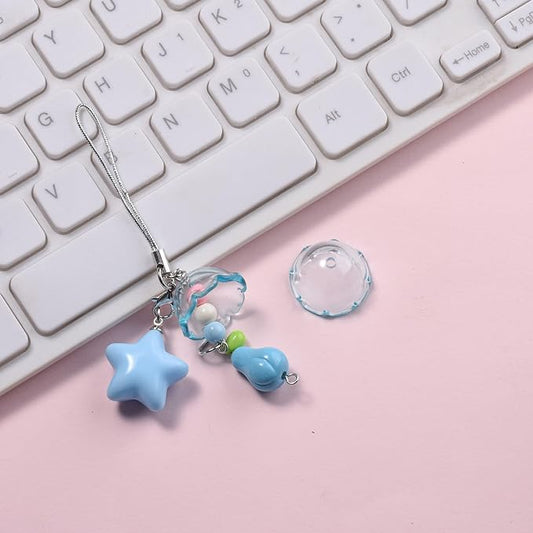 80Pcs Acrylic Clear Flower Bead Caps for Jewelry Making, Transparent Bell Charms, Semi-Round Floral Beads Bulk with Wavy Edge, Jellyfish Beads for Wind Chimes DIY Craft Key Chains-13 * 22mm