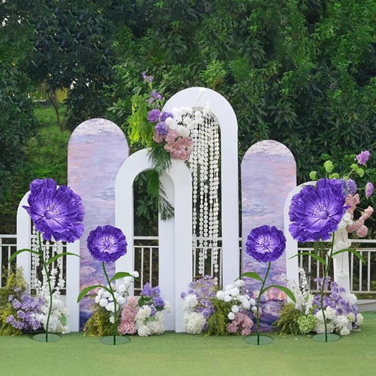 Purple Large Paper Flowers - Giant Paper Flowers 5.77FT Life Size Flowers Wedding Decorations for Birthday Party Outdoor Banquet Event Home Backdrop Decor