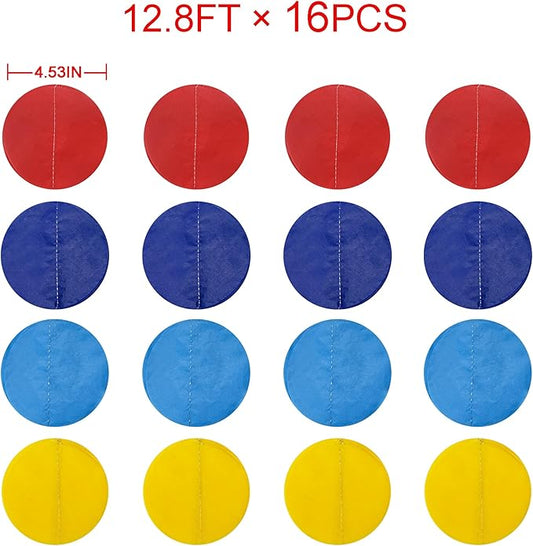 205Ft Red Blue Yellow Party Decorations Big Polka Dot Tissue Paper Backdrop Streamer Colorful Circle Dots Hanging Garland for Carnival Circus Clown Fiesta Festivals Birthday Baby Shower Party Supplies