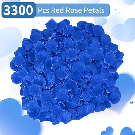 3300 PCS Artificial Fake Rose Petals,Flower Petals,Romantic Nightfor Her/Him Set,Wedding, Engagement, Party, in Bulk Flower Decorations(Dark Blue)