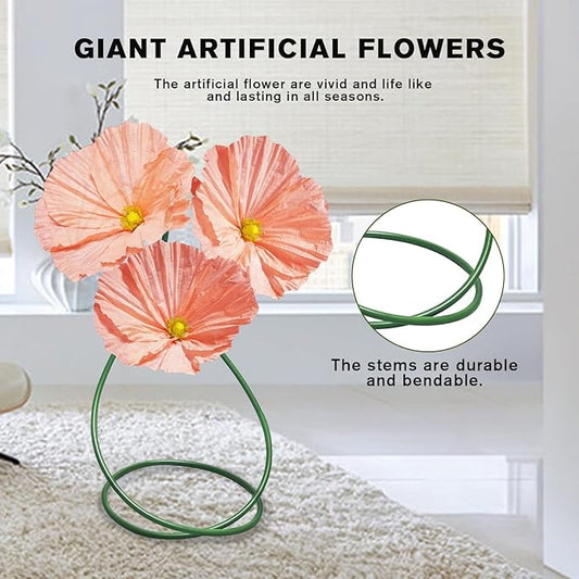 Large Flowers Artificial Flower Decoration - Wedding Giant Flowers Huge Artificial Paper Floral for Birthday Ceremony Party Event Mall Window Display Decorations 3pc (Pink)