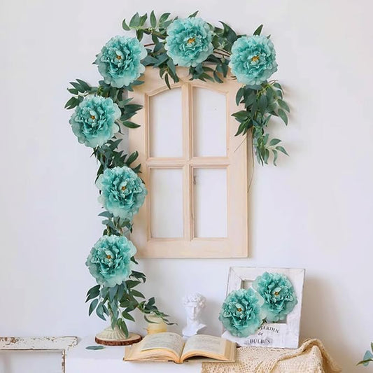 20pcs 5" Artificial Flower Peonies, Silk Peonies with 6" Stems, Flowers Suitable for Wedding Bouquets, Home Party Decoration (Emerald Green)