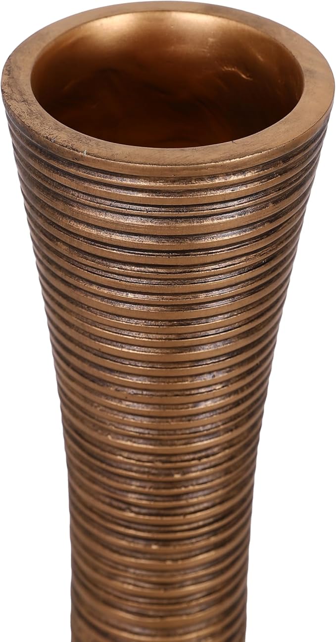 Leewadee Decorative Tall Floor Vase for Living Room Decor, 34 inches, Gold, Resin
