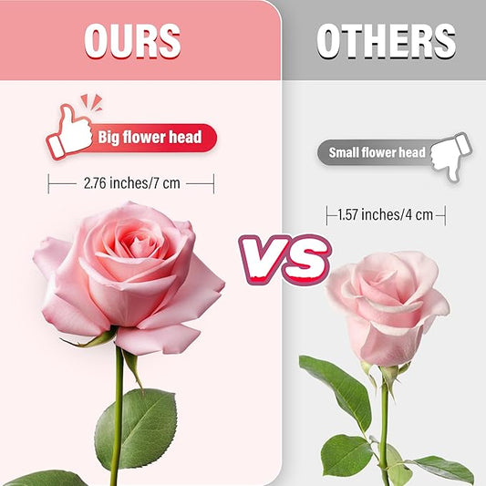 20PCS Artificial Roses with Long Stems - Realistic Silk Flowers, Fake Roses Real Touch Bouquet of Roses for Home Decor, Bridal Wedding Party Table Centerpieces, Bulk Faux Rose Flowers (Pink)