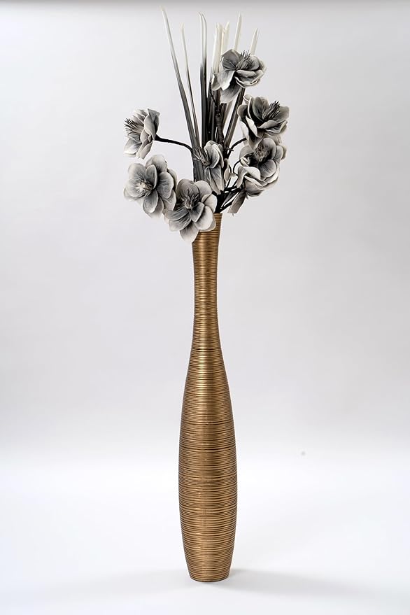 Leewadee Decorative Tall Floor Vase for Living Room Decor, 41 inches, Gold, Resin