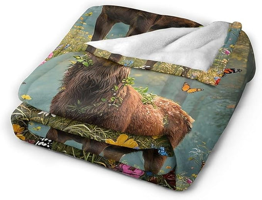 Forest Deer Blanket Hunting Elk Throw Blanket Wildlife Soft Cozy Fleece Fuzzy Stuffed Plush Flannel Gifts for Girls Women Boys Kids Adults 60"X80"