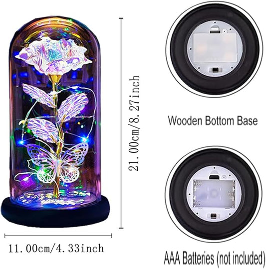 Womens Gifts for Christmas,Christmas Flowers Gifts for Women Mom Sister Grandma Wife Girlfriend, Rose Gifts for Mom,Xmas Gifts Her,Glass Flowers Light Up Rose for Women Gold