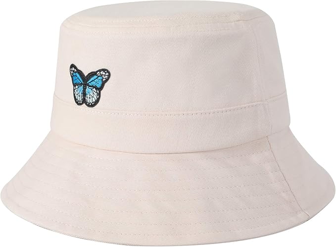 ZLYC Unisex Fashion Embroidered Bucket Hat Summer Fisherman Cap for Men Women