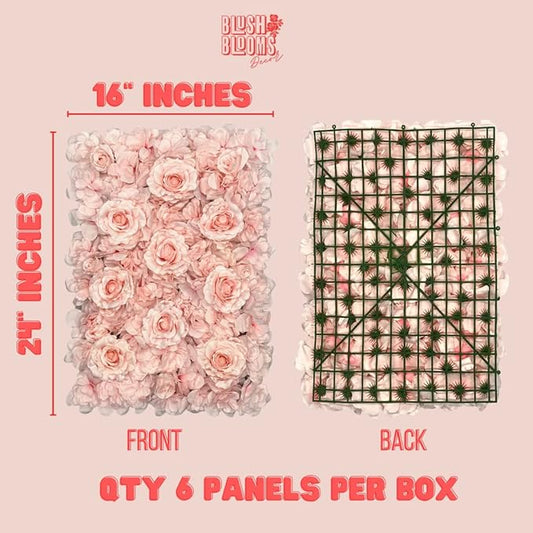 Flower Panels for Flower Wall (6 Pack) 24 Inch by 16 Inch Each | Flower Wall, Backdrop, Weddings, Event Decor, and Bridal & Baby Shower (Gradient Pink)