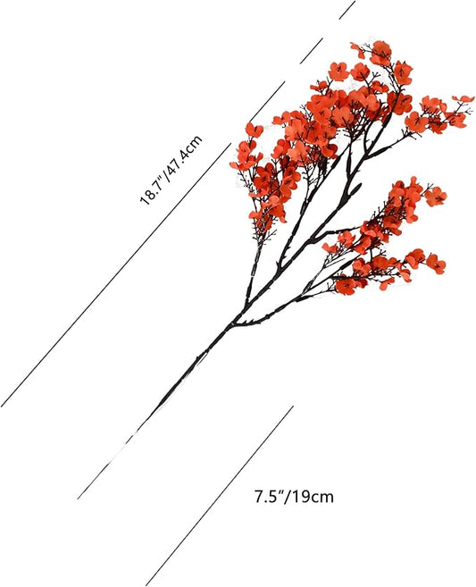 Mandy's Coral Artificial Baby’s Breath Flowers European 6 Bundles Silk Gypsophila with Bendable Stems for Fall Thanksgiving & Christmas Centerpiece Wedding Decor and Table Arrangements