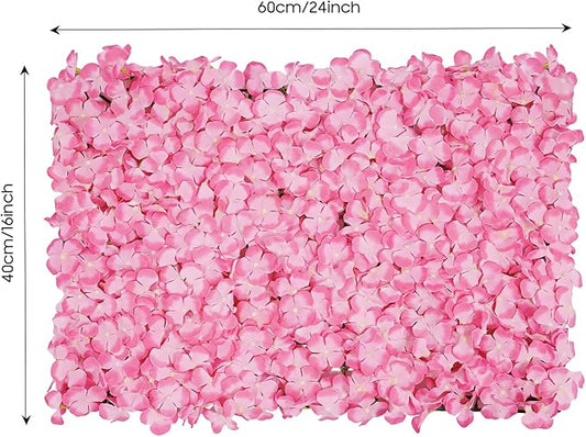 20Pcs 16"x 24" Artificial Flower Wall Panels,Flower Wall Mat Silk Flower Panels for Outdoor Garden Backyard Fence Fence Privacy Screen and Indoor Wall Decor (20Pcs Pink)