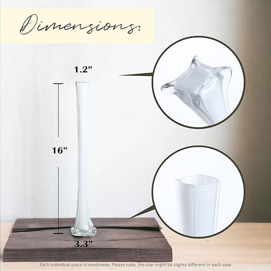 Craft And Party, Pack of 12, Eiffel Tower Vases Centerpiece for Flower, Wedding, Decoration. (16", White)