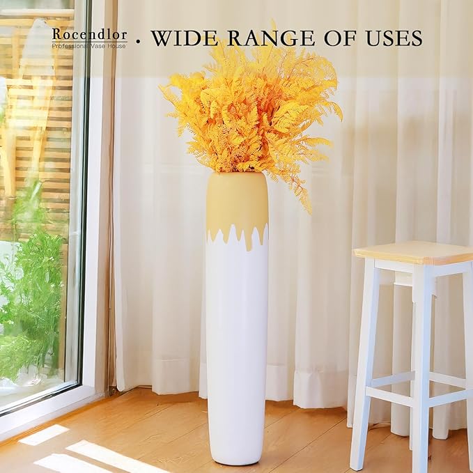 27.5" Floor Vase for Home Decor - Tall Floor Vase for Living Room, Bedroom, Office - Elegant Minimalist Tall Vases for Large Dried Stems, Pampas Grass, Artificial Branches
