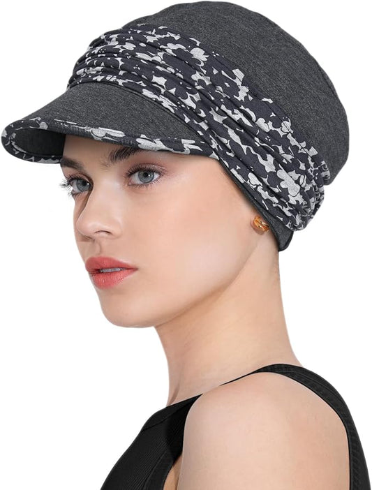 Chemo Headwear Viscose Newsboy Cap for Women Fall and Winter Hats