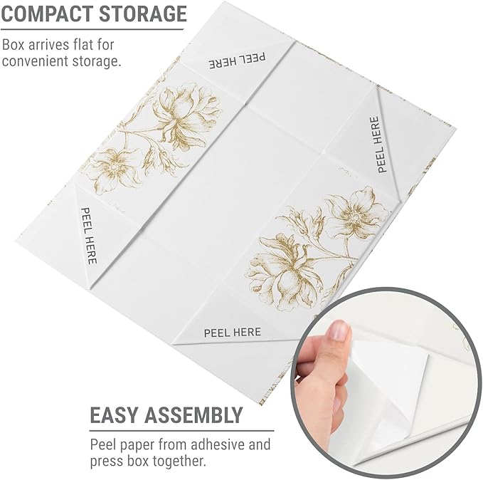 Luxury Keepsake Gift Box | Gold Floral Decorative Boxes with Magnetic Lids for Presents, Wedding Memory Box, and Bridal Gifts. 13.5" x 9" x 4.3"