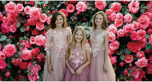 8x6ft Art Studio Flower Photo Background Pink Rose Photography Backdrop for Pictures Newborn Bridal Shower Birthday Party Banner Decor Photo Studio Props